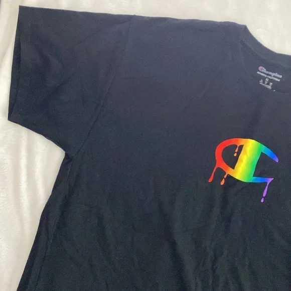 Champion black rainbow logo t-shirt - Picture 3 of 16